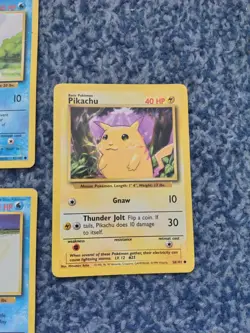 STARTERS BASIC STAGE 1 PIKACHU POKEMON TCG BASE SET 1999 x7 POKEMON PLAYED WOTC - Image 4