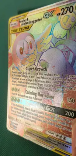 Pokemon TCG Rowlet & Alolan Exeggutor Tag Team GX Unified Minds 237/236 Holo... - Image 2