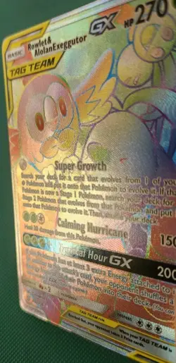 Pokemon TCG Rowlet & Alolan Exeggutor Tag Team GX Unified Minds 237/236 Holo... - Image 3