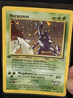 Pokemon Heracross # 6/111 Neo Genesis Holo Rare 1st Edition English WOTC 🔥📈 - Image 2