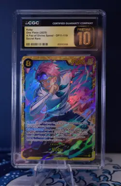 Koby OP11-119 Secret Rare Alt Art CGC Pristine 10 One Piece Divine Speed - Image 1
