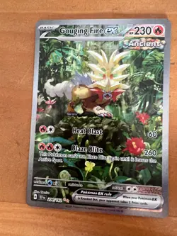 Official Pokemon TCG Gouging Fire EX Scarlet & Violet Temporal Forces 204/162 - Image 1
