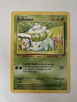 Pokemon TCG Bulbasaur 1999 Base Set 44/102 Mint - Image 1