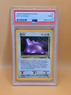 PSA 9 DITTO 3/62 Holo Rare Fossil Set WOTC 1999 - Pokemon Card - Image 1