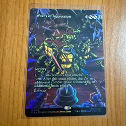 Waves Of Aggression - Borderless (Foil) TMNT Teenage Mutant Ninja Turtles MTG - Image 1