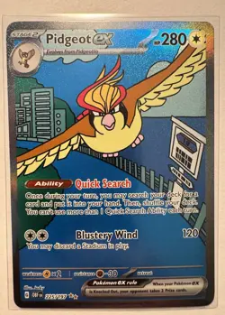 2023 POKEMON OBF EN-OBSIDIAN FLAMES SPECIAL ILLUSTRATION RARE PIDGEOT EX - Image 1