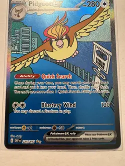 2023 POKEMON OBF EN-OBSIDIAN FLAMES SPECIAL ILLUSTRATION RARE PIDGEOT EX - Image 3
