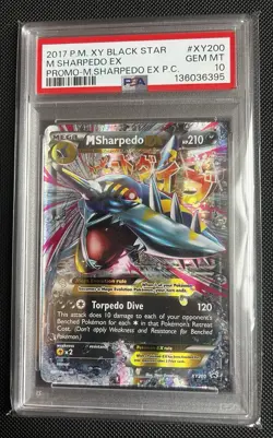 2017 POKEMON XY BLACK STAR PROMO MEGA SHARPEDO EX PREM COLL M SHARPEDO EX PSA 10 - Image 1