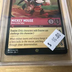 Foil Mickey Mouse Brave Little Tailor First Chapter Disney Lorcana TAG 9 LOW POP - Image 2