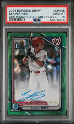 2691 Seaver King 2024 Bowman Chrome Green Lava Refractor Auto 1st RC /99 PSA 10 - Image 1