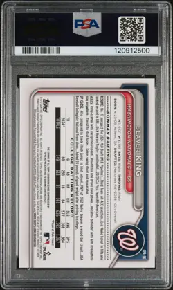 2691 Seaver King 2024 Bowman Chrome Green Lava Refractor Auto 1st RC /99 PSA 10 - Image 2