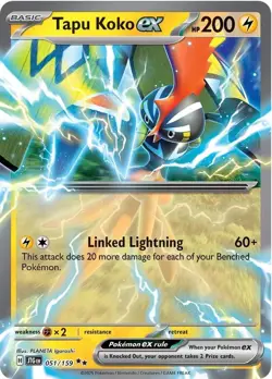 Tapu Koko ex 51/159 Double Rare Holo Journey Together POKEMON TCG JTG ENGLISH - Image 1