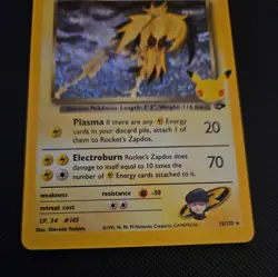 Pokemon TCG Rocket's Zapdos Holo Rare Card 15/132 Celebrations Series (NM) - Image 3