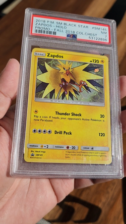 PSA 7 Zapdos HOLO Promo - 2018 P.M. SM Black Star Promo Fall #SM145 - Image 2