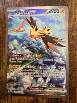 Zapdos ex 202/165 Scarlet & Violet Pokemon 151 SIR Special Illustration Rare NM - Image 1