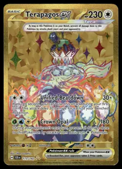 Pokemon Cards Terapagos ex 173/142 Stellar Crown Hyper Rare NM - Image 1
