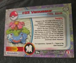 Pokemon 1999 Topps TV Venusaur #03 Card - Image 2