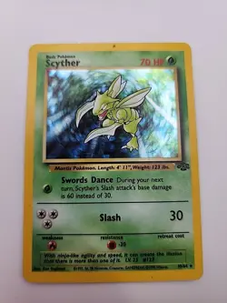 Scyther Holo Rare Jungle 10/64 Pokemon Card - WOTC 1999 B - Image 1