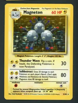 Pokemon Card Magneton 009/102 Base Set Holo Rare LP - Image 1