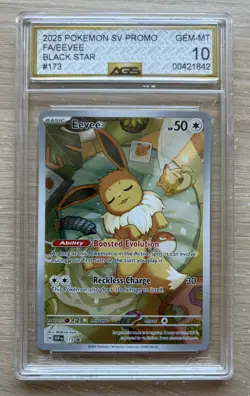 Eevee 173 Scarlet & Violet Prismatic Evolutions Black Star Promo Card AGS 10 - Image 1