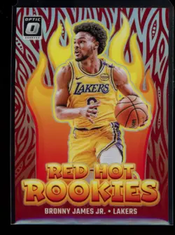 2024-25 Donruss Optic #8 Bronny James Jr. Red Hot Rookies Holo - Image 1