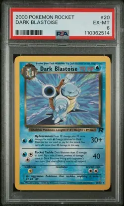 Dark Blastoise 20/82 Team Rocket Regular PSA 6 Nice Investment Rocket Pokemon - Image 1