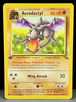Aerodactyl 16/62 1st Edition Fossil – LP Vintage Pokemon Card 1999 WOTC - Image 1