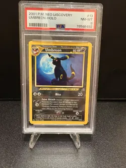 2001 Pokemon Neo Discovery Holo Umbreon 13/75 PSA 8 NM-MT - Image 1