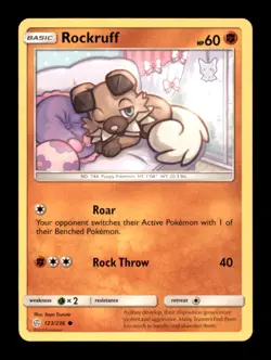 ROCKRUFF 123/236 C COSMIC ECLIPSE POKEMON NM/M - Image 1