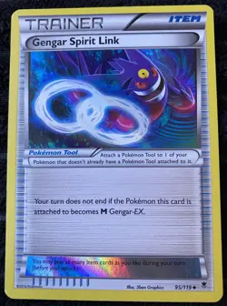 Pokemon Gengar Spirit Link Trainer HOLO XY Phantom Forces 95/119 LP - Image 1