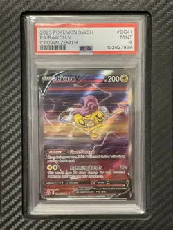 2023 PSA 9 FA Raikou V #GG41 Full Art Galarian Gallery Pokemon TCG Crown Zenith - Image 1
