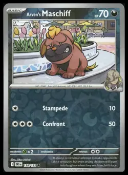 Pokemon SV10: Destined Rivals #138/182 Arven's Maschiff HOLO - Image 1