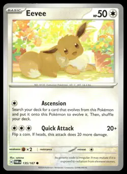 Pokemon SV06: Twilight Masquerade #135/167 Eevee Common - Image 1