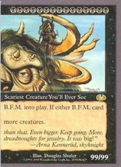 MTG magic cards 1x B.F.M. right (Big Furry Monster) Unglued Light Play, English - Image 1