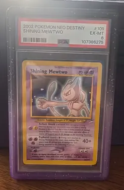 2002 Pokemon Neo Destiny Shining Mewtwo Secret Rare Holo PSA 6 #109/105 - Image 1