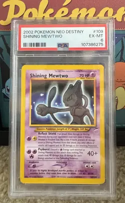 2002 Pokemon Neo Destiny Shining Mewtwo Secret Rare Holo PSA 6 #109/105 - Image 2
