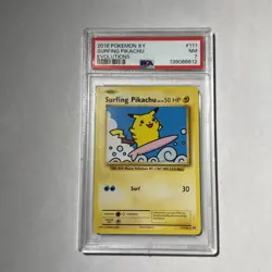 2016 Pokemon XY Evolutions #111 Surfing Pikachu PSA 7 NM - Image 1