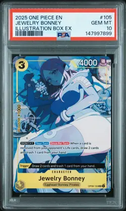 One Piece CCG Jewelry Bonney Illustration Box EX OP08-105 PSA 10 Gem Mint - Image 1