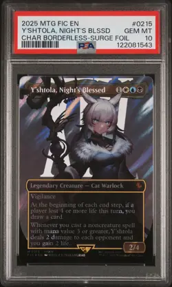 2025 MTG FINAL FANTASY COMMANDER #0215 Y'SHTOLA, NIGHT'S BLESSED PSA 10 - Image 1