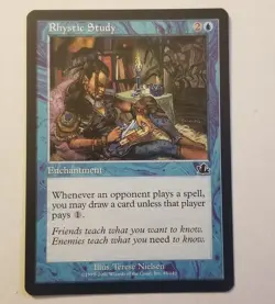 MTG 1x Rhystic Study, NM, Prophecy Draw Cards Unless Opponent Pays 1 Enchantment - Image 1
