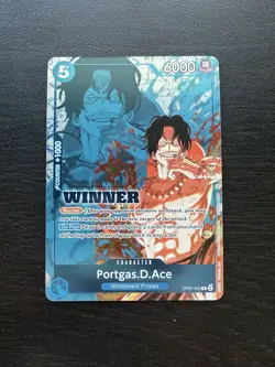 One Piece Card Game Portgas D Ace OP07- 053 Tournament Pack 8 Winner Card NM - Image 1