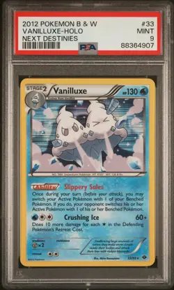 PSA 9 MINT Vanilluxe Holo 33/99 Black & White Next Destinies Rare Pokemon Card - Image 1