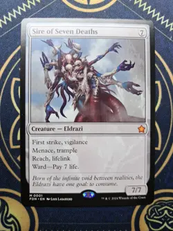 MTG Sire of Seven Deaths Foundations Card NM-M Condition - Image 1