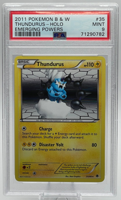 2011 POKEMON BLACK & WHITE EMERGING POWERS #35 THUNDURUS-HOLO PSA 9 MINT - Image 1
