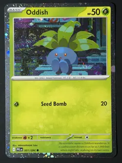 Oddish SWIRL 🌀 001/094 Cosmos Holo Promo, Phantasmal Flames Pokemon TCG - Image 4
