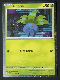 Oddish SWIRL 🌀 001/094 Cosmos Holo Promo, Phantasmal Flames Pokemon TCG - Image 5