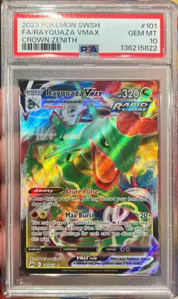 2023 Pokemon SWSH Crown Zenith FA Rayquaza Vmax Full Art 101/159 PSA 10 Gem Mint - Image 1