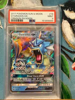 2017 Pokemon Sun and Moon. GYARADOS GX Crimson Invasion #18 PSA 9 - Image 1