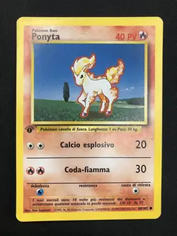 Pokemon Ponyta 60/102 Set Base Prima Edizione Wizards ITA Carte Vintage - Image 1