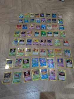 Pokemon TCG Holo Prism Vintage Vending Machine Sticker Cards Bundle X63 gold - Image 1